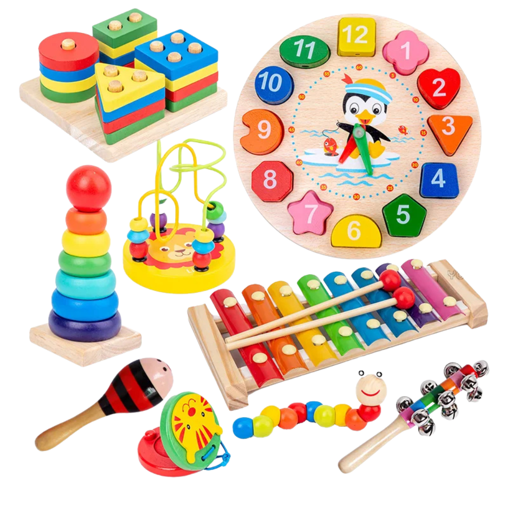 9 in 1 Montessori Musik- & Formen Spiel – Kinder Lernspielzeug für Kreativität, Motorik & Farberkennung