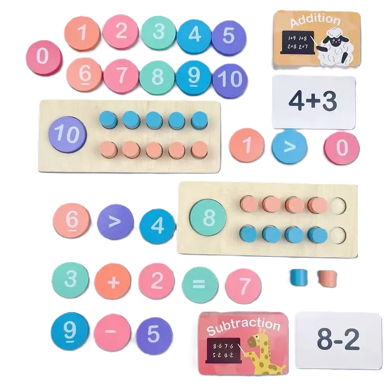 Montessori Mathe & Farben Puzzle – Kinder Lernspielzeug zur Förderung von Logik, Zahlenverständnis & Kreativität