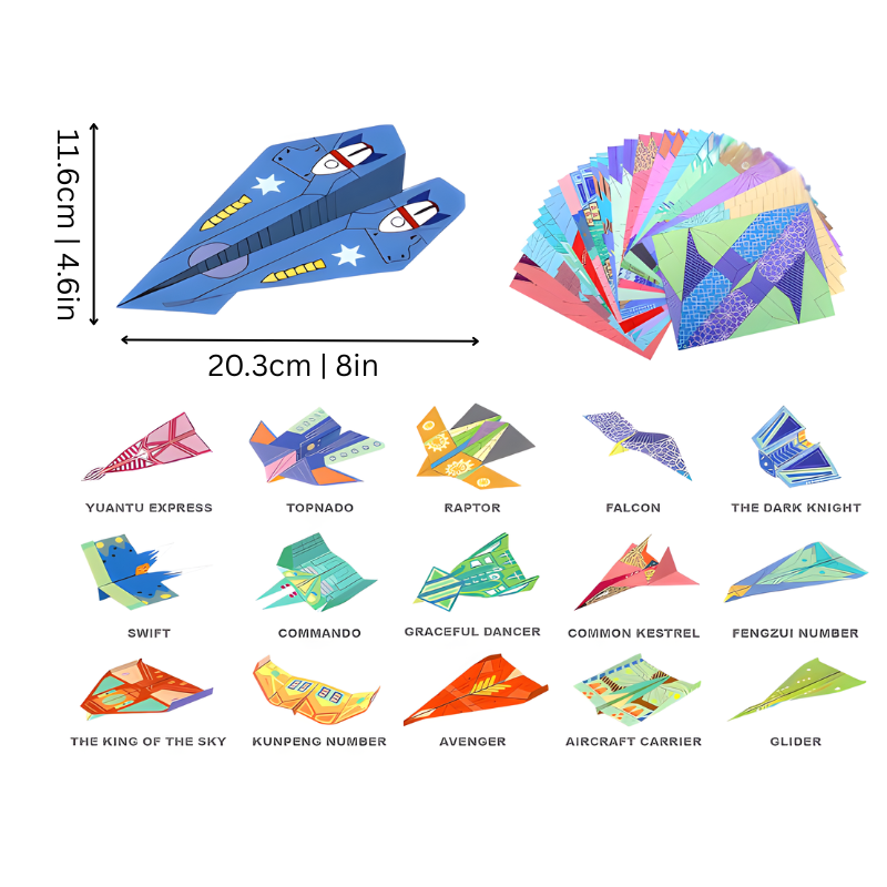 Papierflugzeug-Set für Kinder – kreatives Lernspiel über Aerodynamik & Bastelspaß