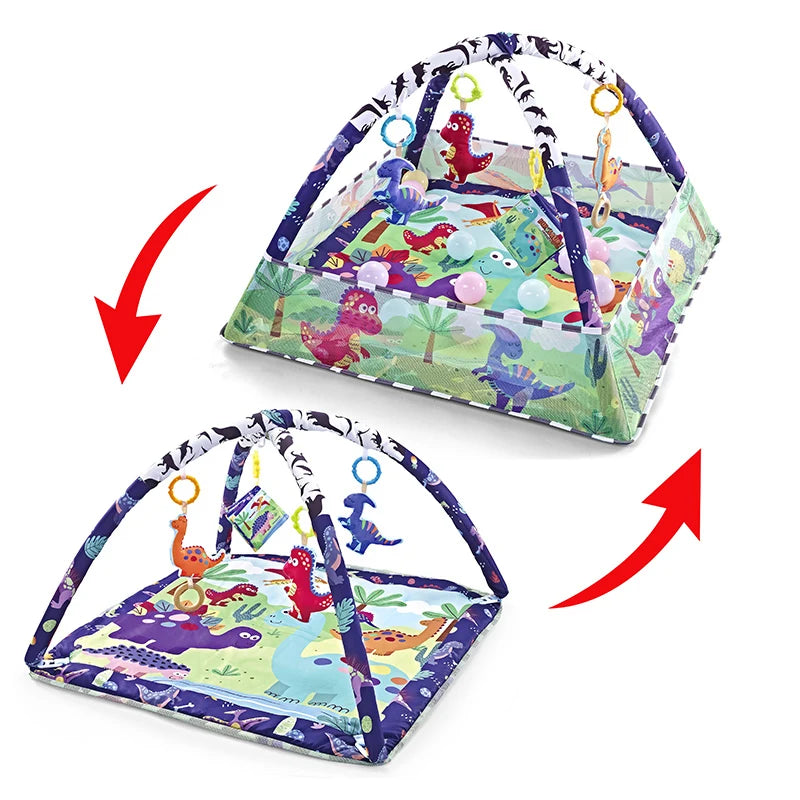 Montessori Spiel- & Fitnessdecke – Baby Spielzeug für Motorik, Greifen & sensorische Förderung