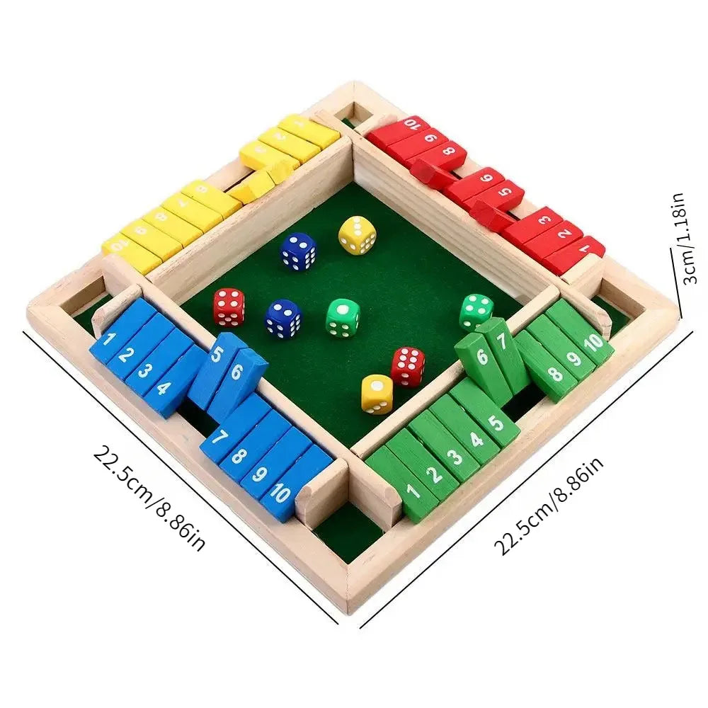 Classic Shut The Box Dice Game – Fun Family & Travel Game for 2–4 Players