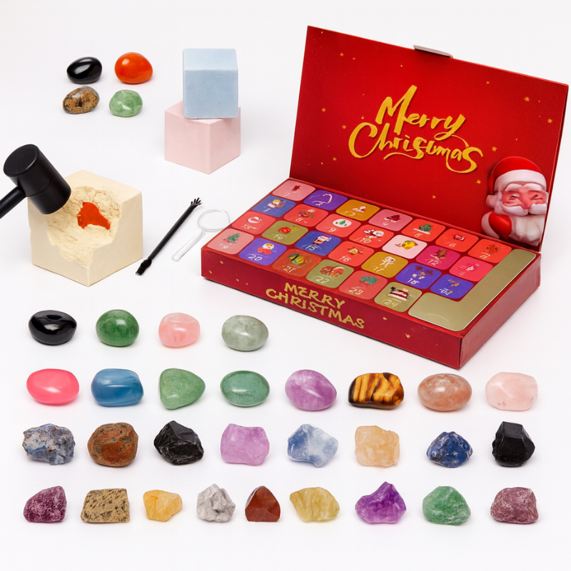 Kristall-Adventskalender für Kinder – tägliche Edelstein-Entdeckungen & Lernspaß