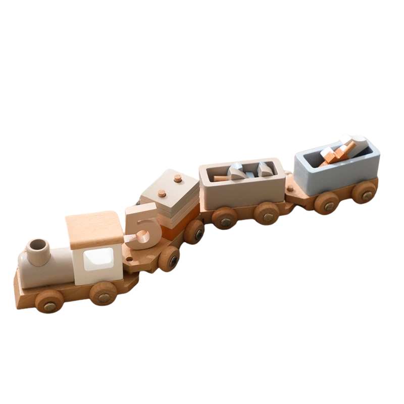 Montessori Geburtstagszug – Kinder Lernspielzeug für Zählen, Formen & Kreativität