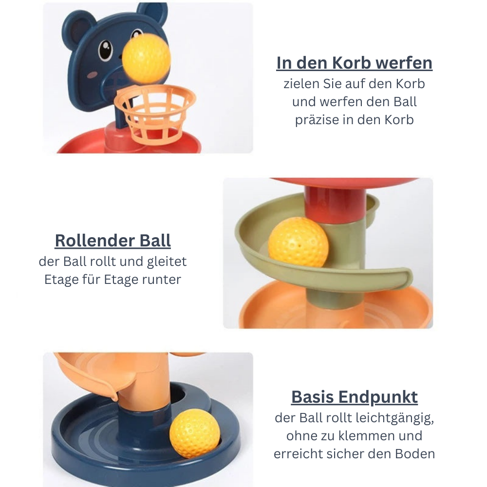 Montessori Ball-Spielturm – Kinder Spielzeug für Motorik, Hand-Auge-Koordination & Frühförderung