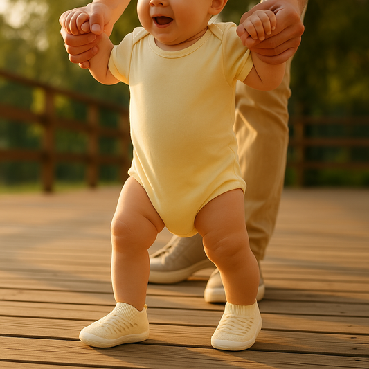 Weiche Kleinkind-Schuhe aus Strick – Barfußkomfort für die ersten Schritte