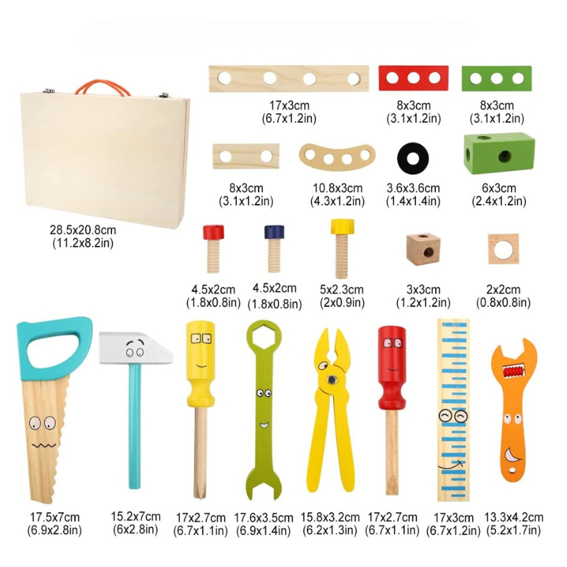 Montessori Holzwerkzeugkiste | Kreativität & Motorik