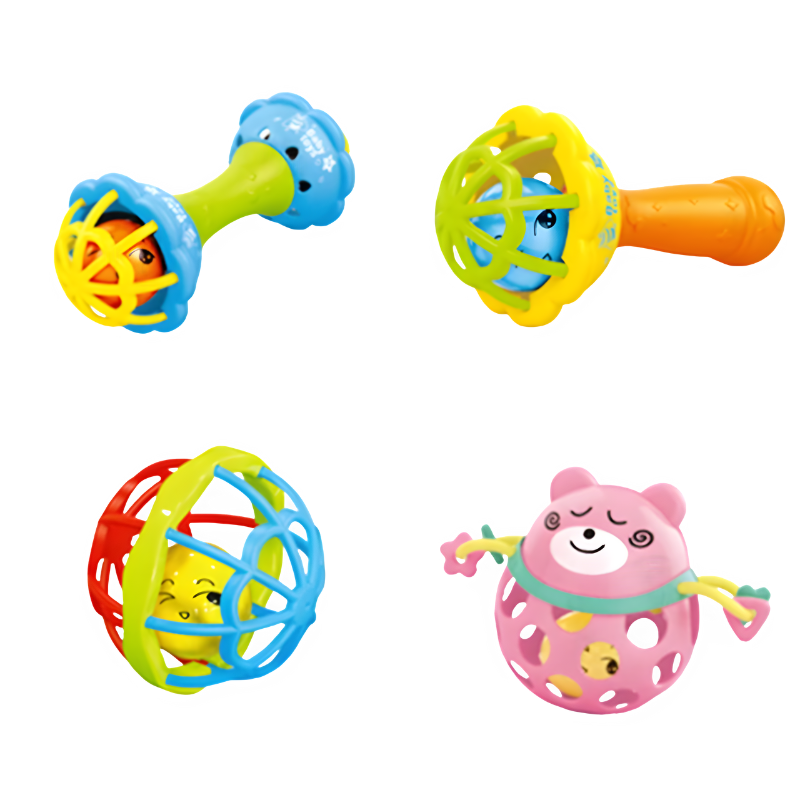 Musikalische Baby-Rasseln für frühes Lernen & Zahnungshilfe | Singsong 4er-Set