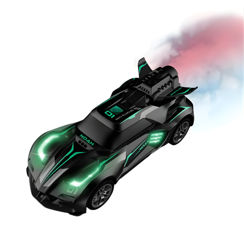 FLITZEN RC Stunt Racer Polizei | Ferngesteuertes Auto mit Nebelspray "Nitro" Effekt | 360° Drehung & LED Licht