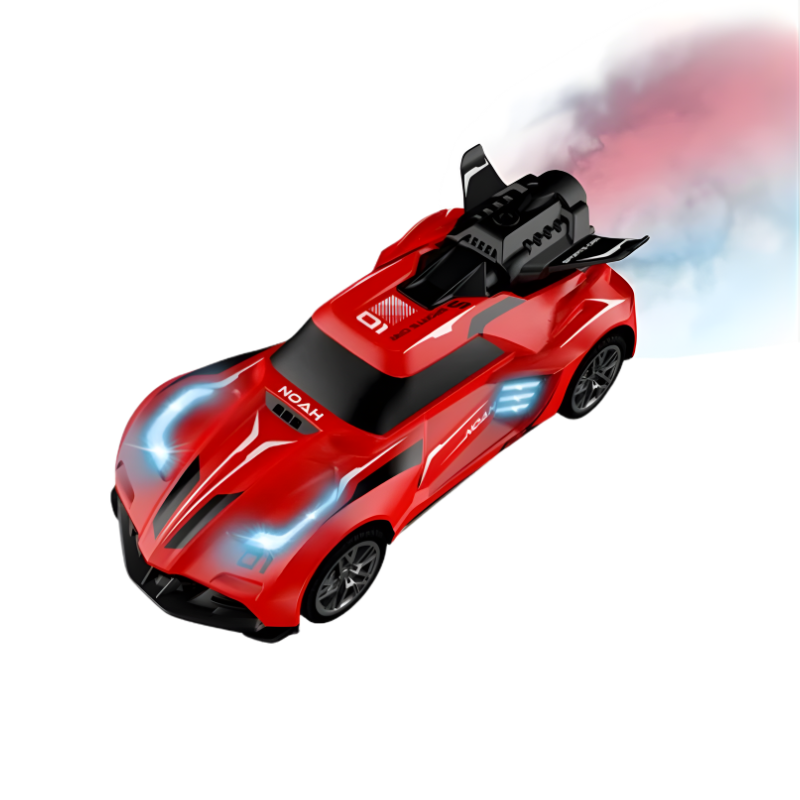 FLITZEN RC Stunt Racer Polizei | Ferngesteuertes Auto mit Nebelspray "Nitro" Effekt | 360° Drehung & LED Licht