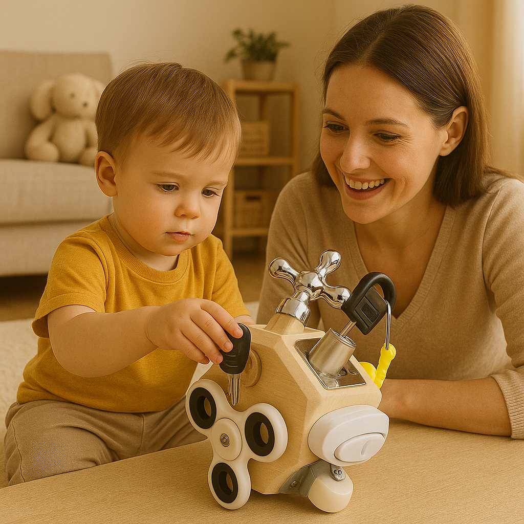 Spiel- und Motorikwürfel aus Holz – Montessori Lernspielzeug für Kinder zur Förderung von Feinmotorik, Logik & Kreativität