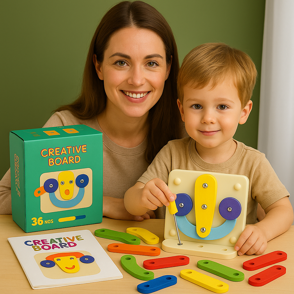 Montessori Lernbrett | Pädagogisches Holzspielzeug zum Sortieren | Sicher, Interaktiv & Robust