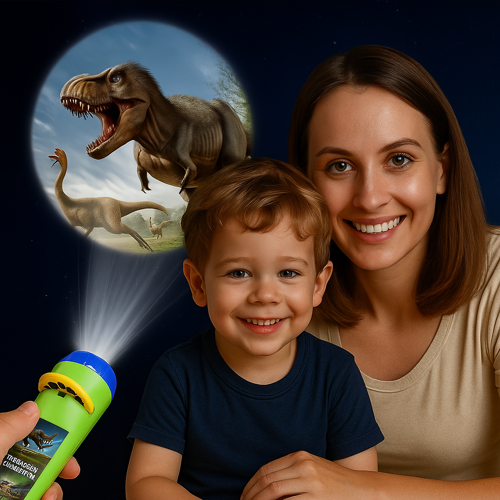 Kinder Lichtprojektor – Dinosaurier, Weltraum & Tiere – Sternenhimmel-Projektion für fantasievolle Gute-Nacht-Geschichten