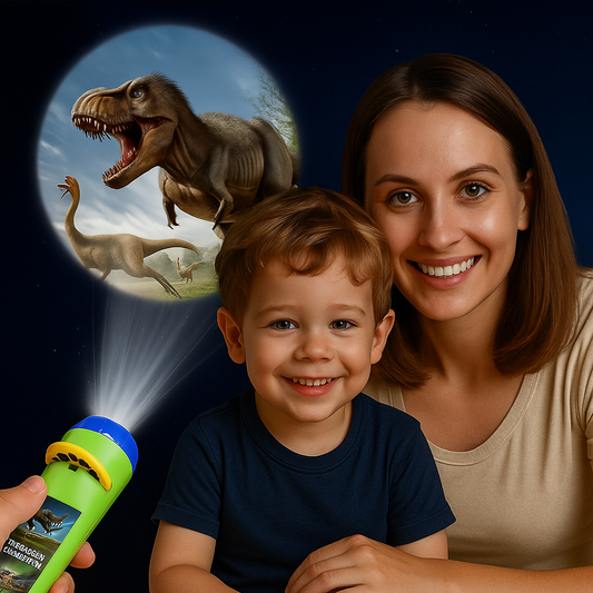Kinder Lichtprojektor – Dinosaurier, Weltraum & Tiere – Sternenhimmel-Projektion für fantasievolle Gute-Nacht-Geschichten