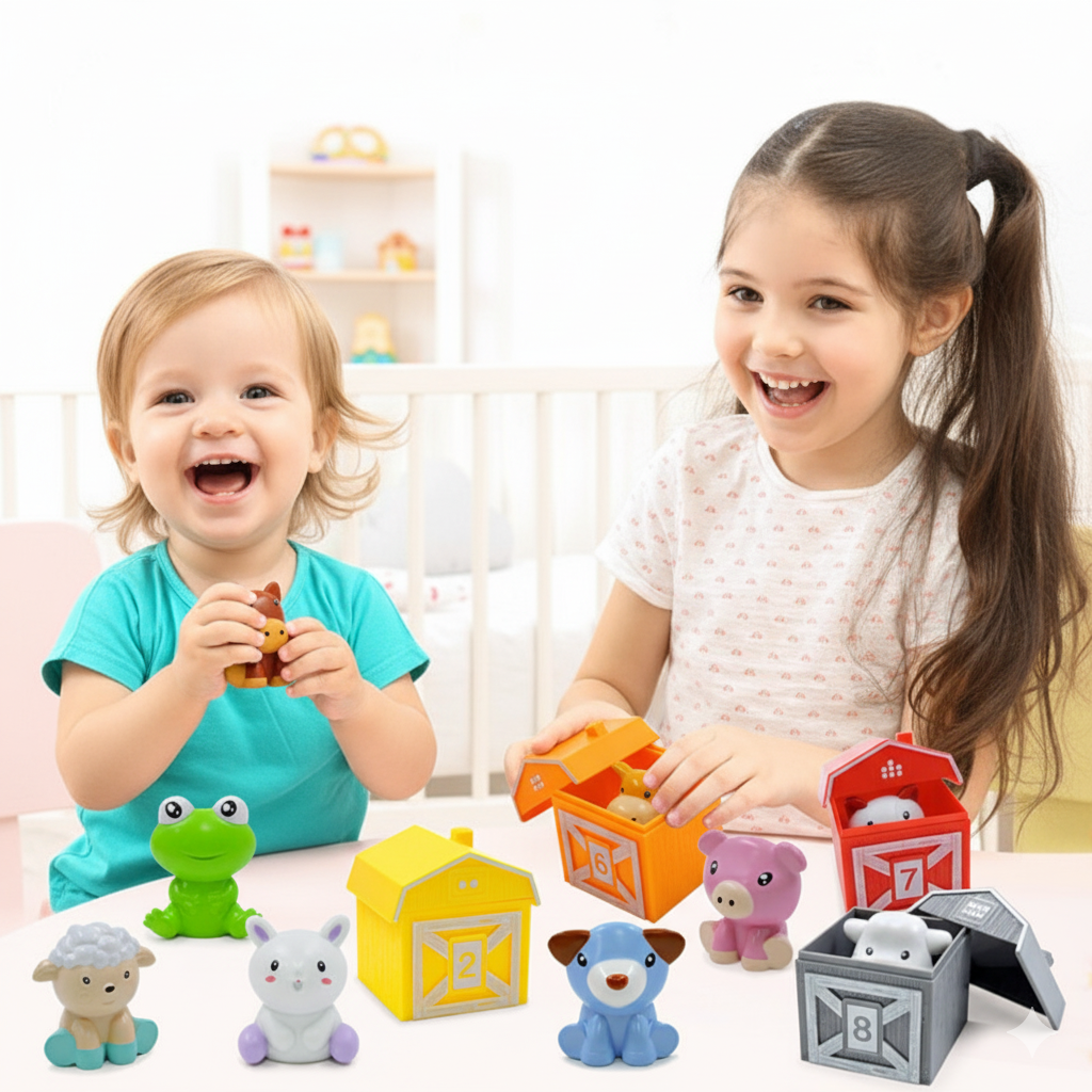 Montessori KidFarm Bauernhof Tiere Lernset für Kleinkinder | Fördert Kognitive Entwicklung & Zählen | Robust & Sicher