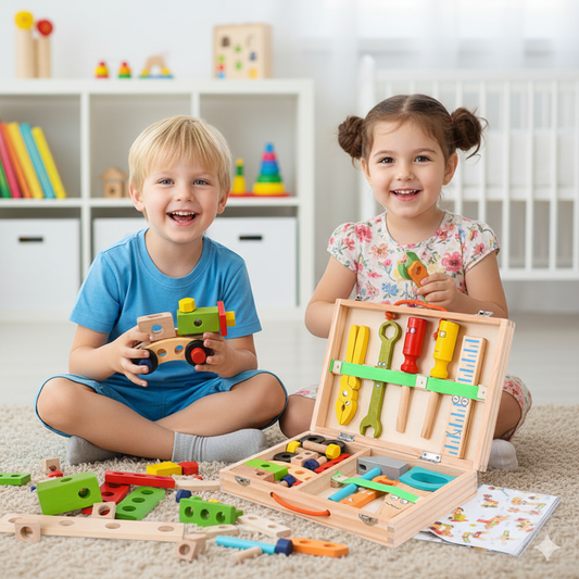 Montessori Holzwerkzeugkiste | Kreativität & Motorik