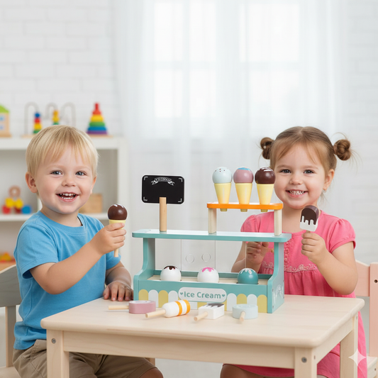 Eis-Künstler | Montessori Holz-Eisstand mit Magnet-Kugeln