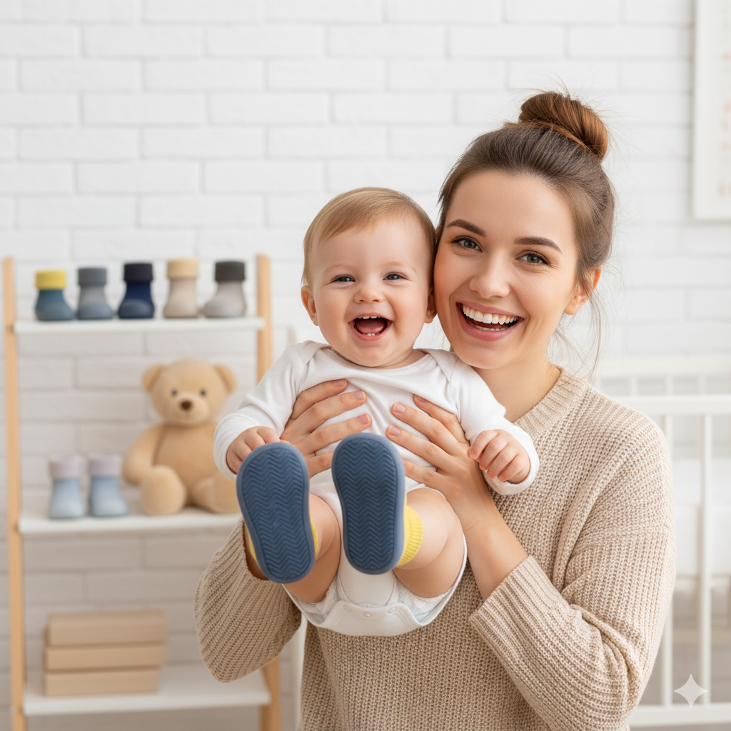 Strick-Babyschuhe Wollies | Ultraweiche Komfort Socken mit flexibler Sohle | Atmungsaktiv & Sanft zur Haut