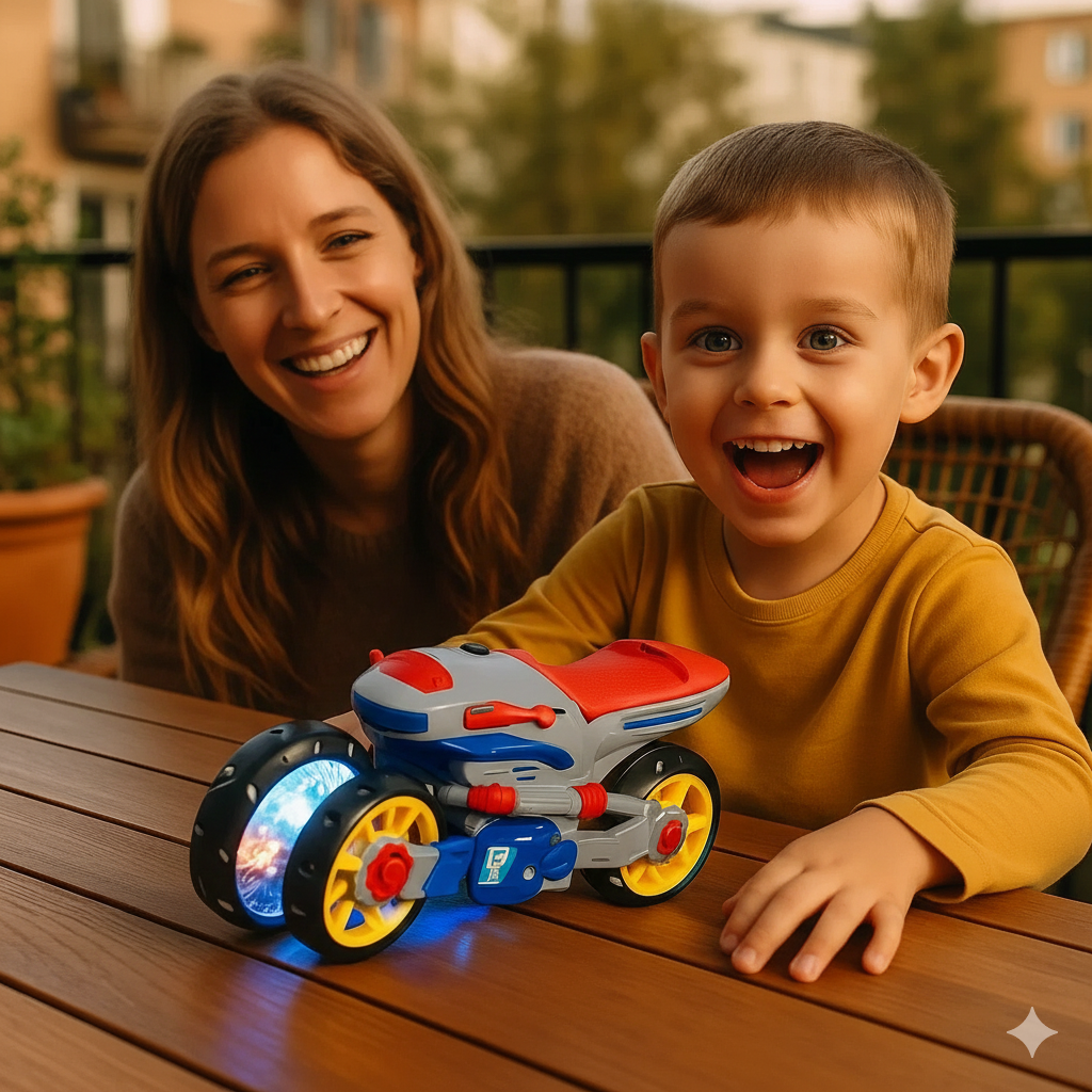 Leuchtendes und Tanzendes Musik Motorrad