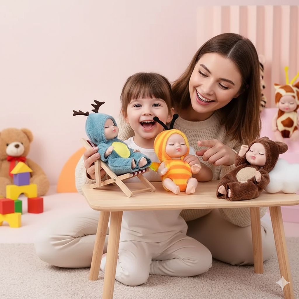 6 Stück Süße Puppen – Kinder Spielzeug für Rollenspiel, Fantasie & Kreativität