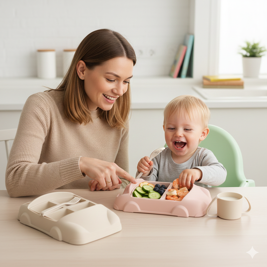 SnackRacer Essteller mit Unterteilung | Robust & Lustig