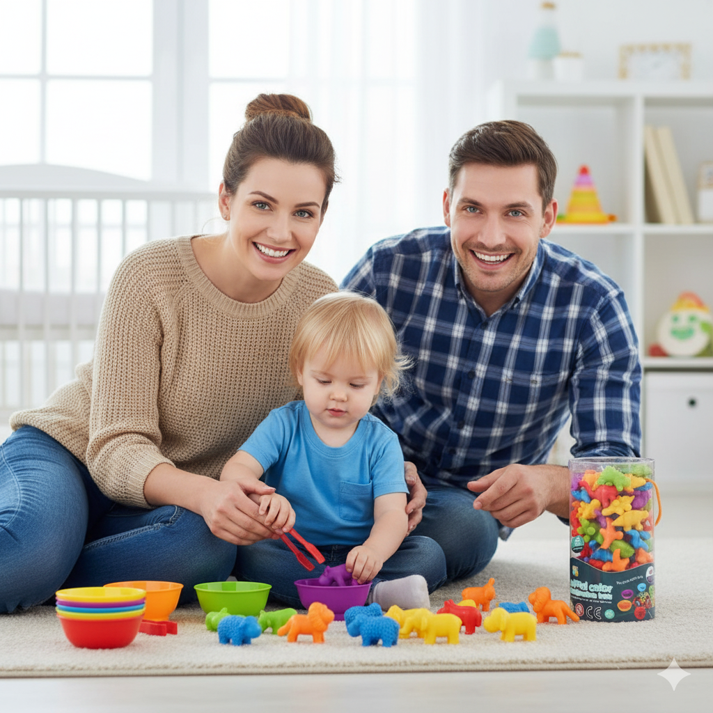 Sortierspiel Kleinkind | Feinmotorik & Farberkennung