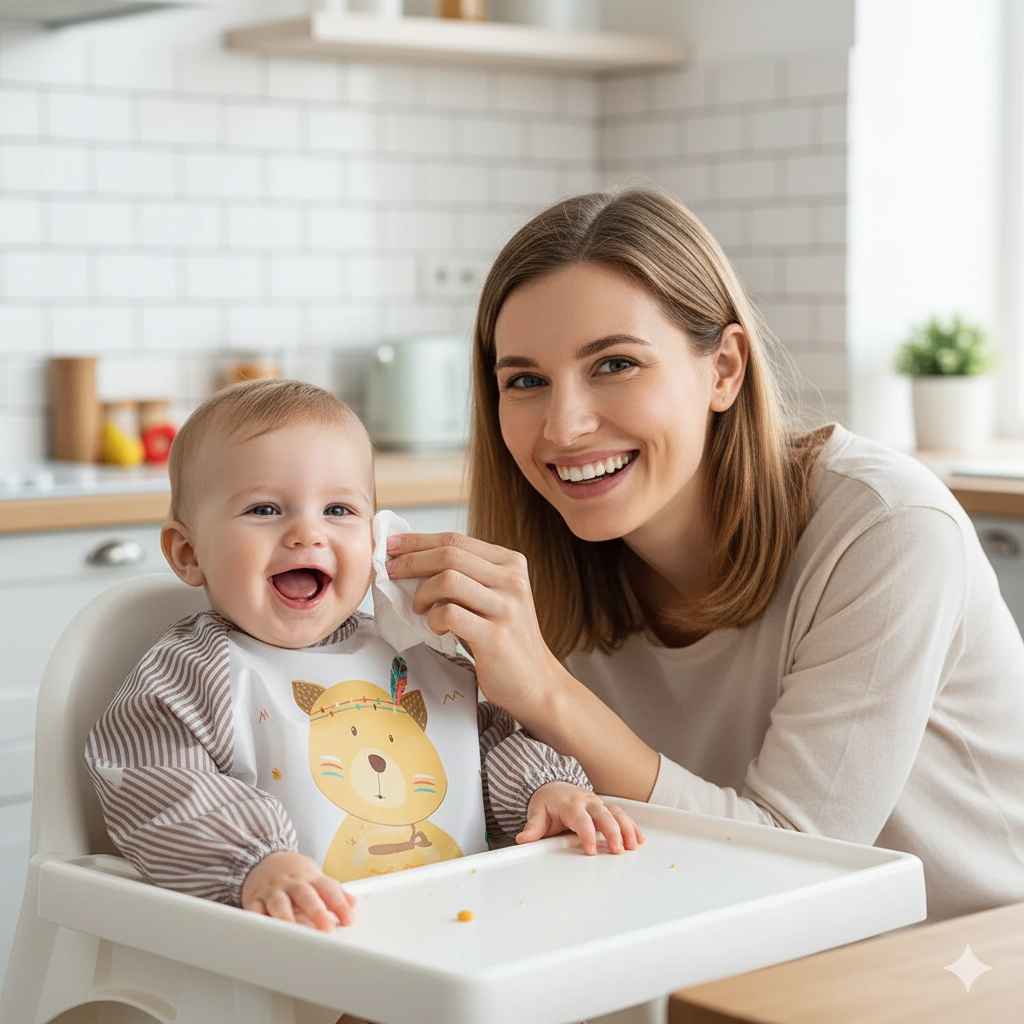Praktisches Lätzchen mit langen Ärmeln – Schutz beim Essen & kreativen Spielen für Babys