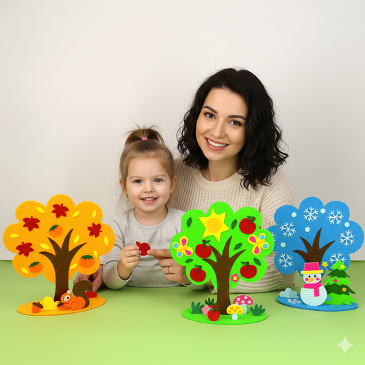 Fantasie-Baum | 4-Jahreszeiten Filz-Set zum Dekorieren