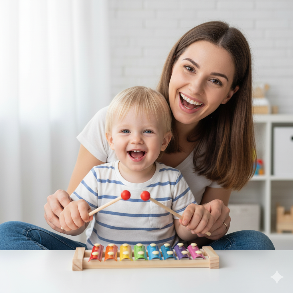 9 in 1 Montessori Musik- & Formen Spiel – Kinder Lernspielzeug für Kreativität, Motorik & Farberkennung