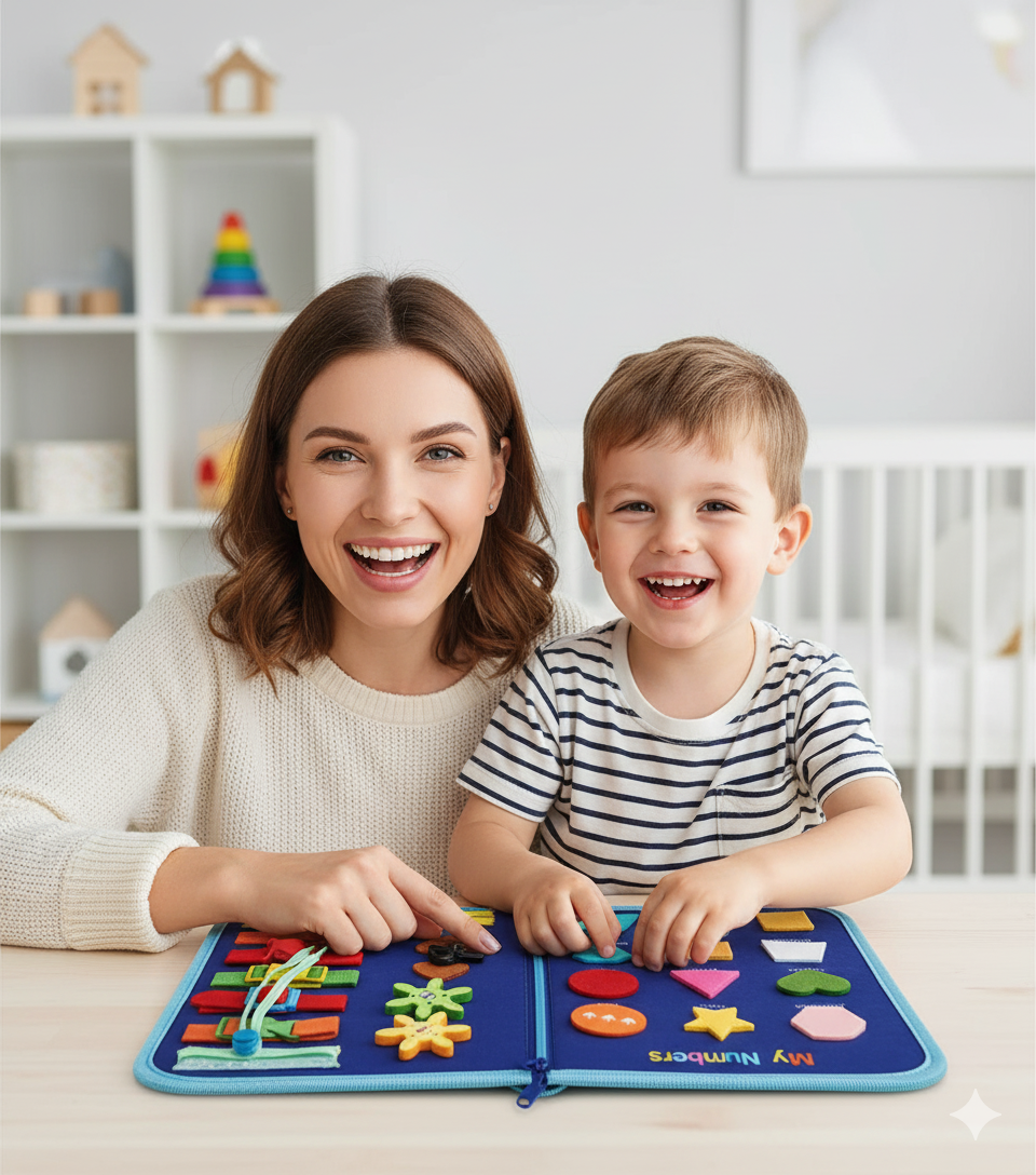 Montessori Lernbuch – Kinder Lernspielzeug für Zahlen, Buchstaben & Kreativität