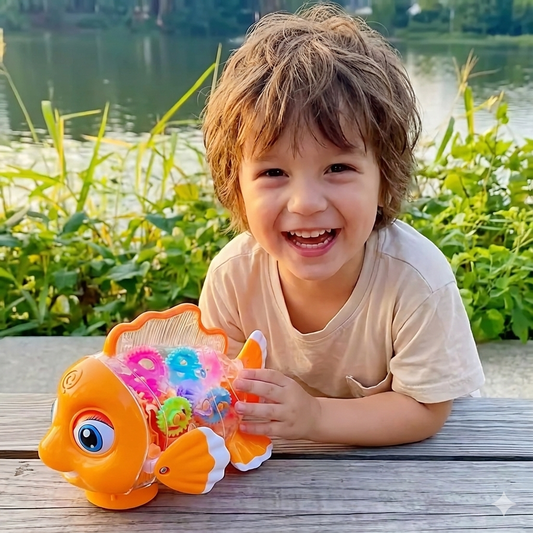Krabbel-Fisch | Kleinkind-Spielzeug mit Musik, Licht & 2 Modi