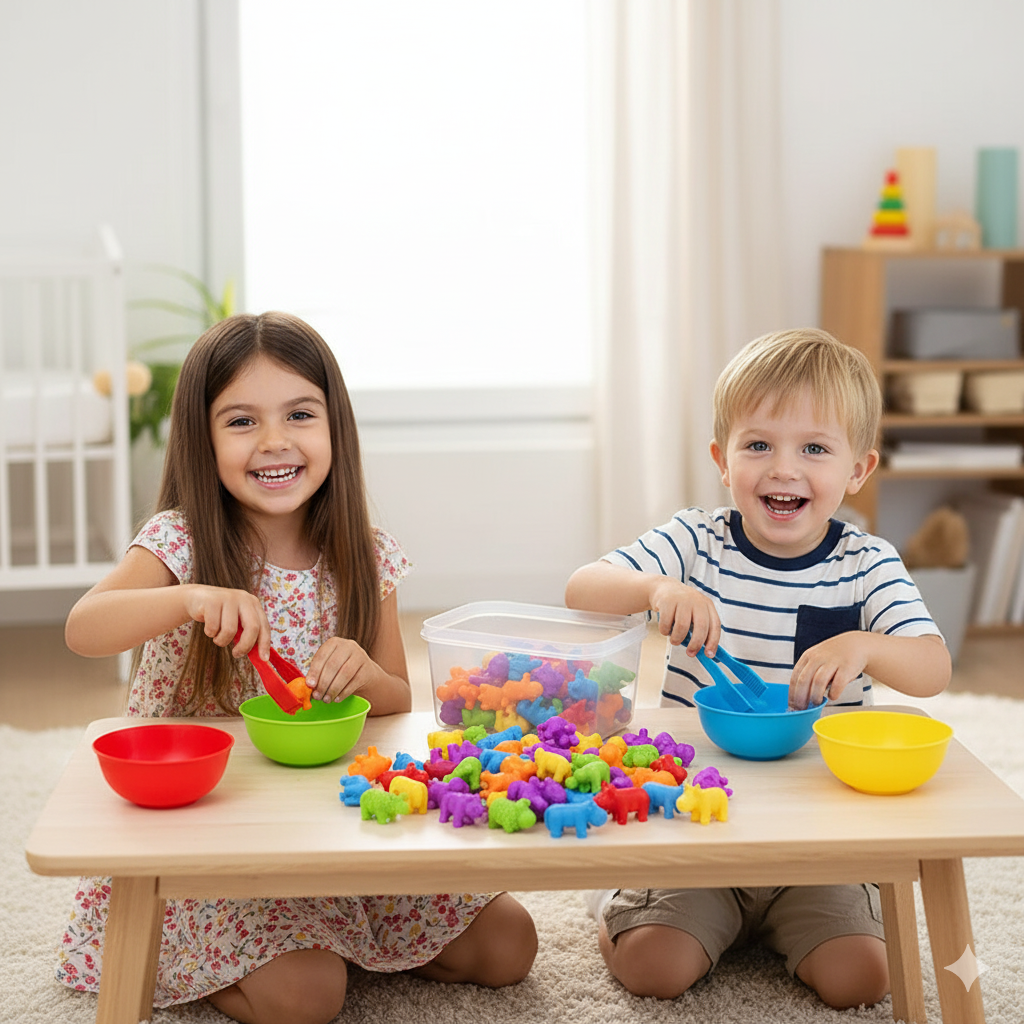 Sortierspiel Kleinkind | Feinmotorik & Farberkennung