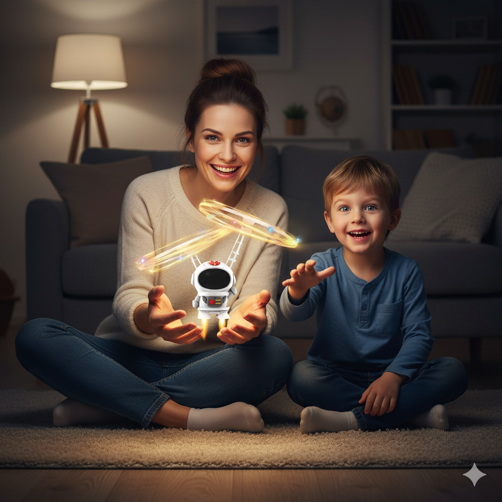 Fliegender Astronaut mit Bewegungssensor | Interaktives RC-Spielzeug für Kinder | Schwebt über der Hand