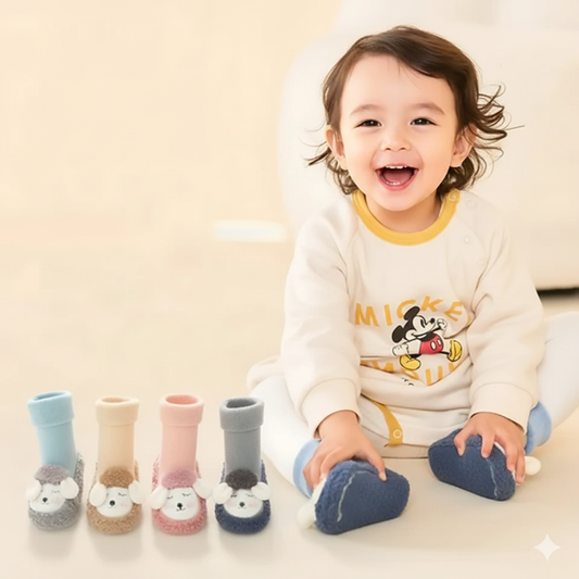 Kuschel-Schuhe | Weiche Baby-Plüschschuhe mit Anti-Rutsch