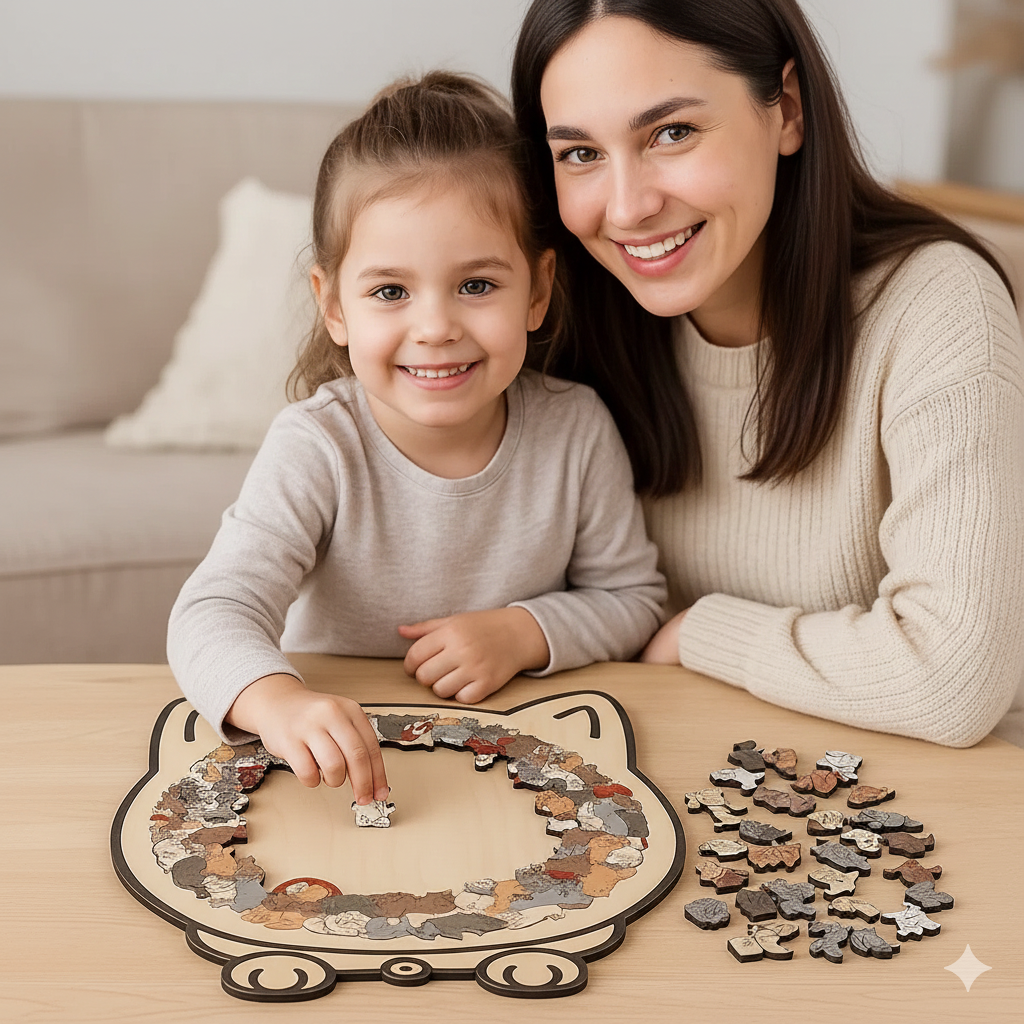 Wooden Cat Puzzle – Relaxing & Beautiful Jigsaw for Cat Lovers