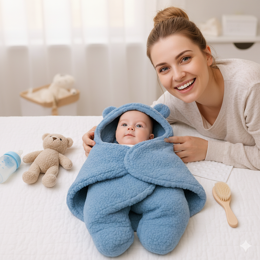 Niedliches Baby Set Plüsch | Sanfte Decke & Strampler | Weicher Komfort für empfindliche Babyhaut