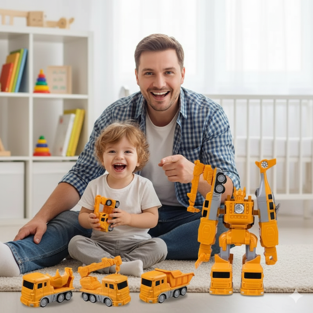 Magnetische Transformationsfahrzeuge Kinder | Auto Roboter 2-in-1 Lernspielzeug | Fördert Motorik & Kreativität