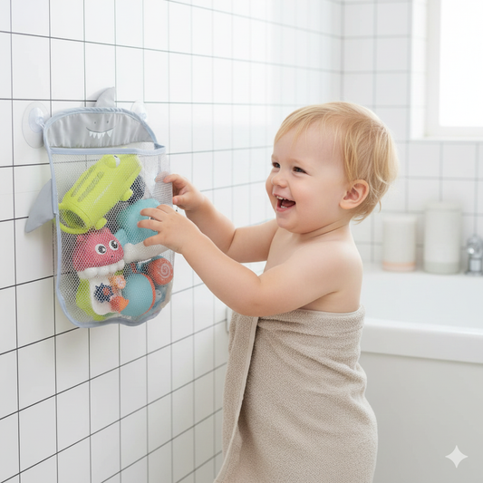 Wasser-Spielplatz | Platzsparende Ordnung für Badespielzeug