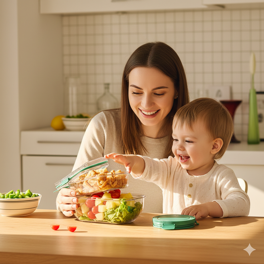Auslaufsicheres Salatglas mit Mehrschichtsystem – frische Mahlzeiten für unterwegs