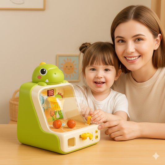 DinoKorb – Interaktives LED Basketballspiel | Dinosaurier Arcade für Kinder | Fördert Koordination & Familienspaß