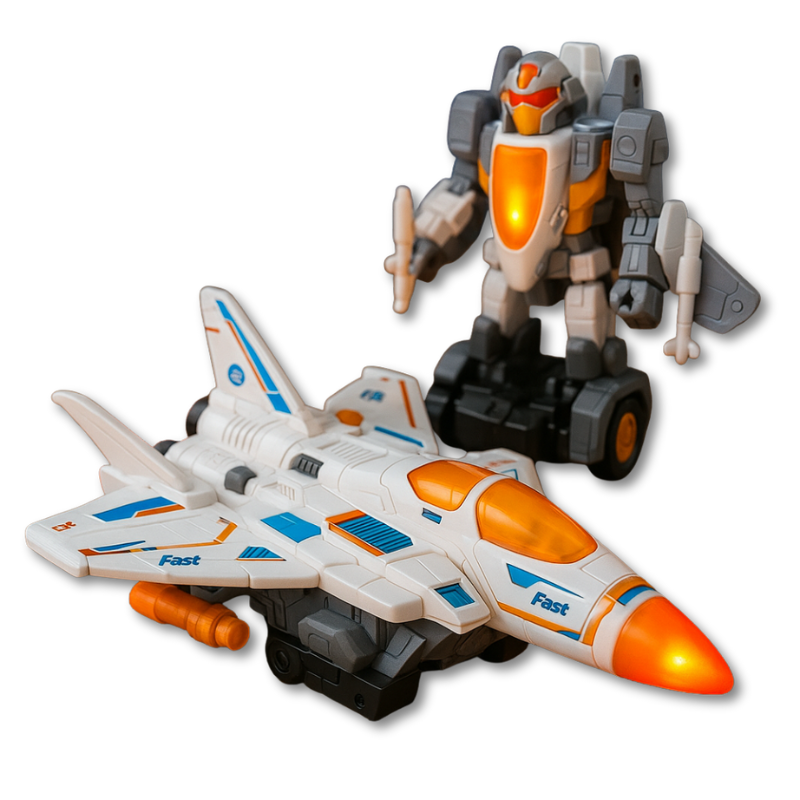 Leuchtendes Flugzeugspielzeug mit Sound & Bewegung – Kinder Spielzeug mit Bump & Go Funktion, Licht & Musik