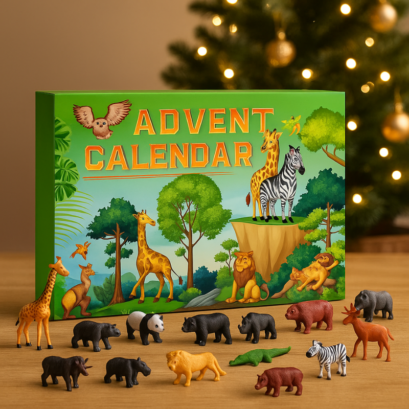 Adventskalender mit 24 Wildtier-Spielzeugen für Kinder – Lernspaß & Fantasie | Tierigo