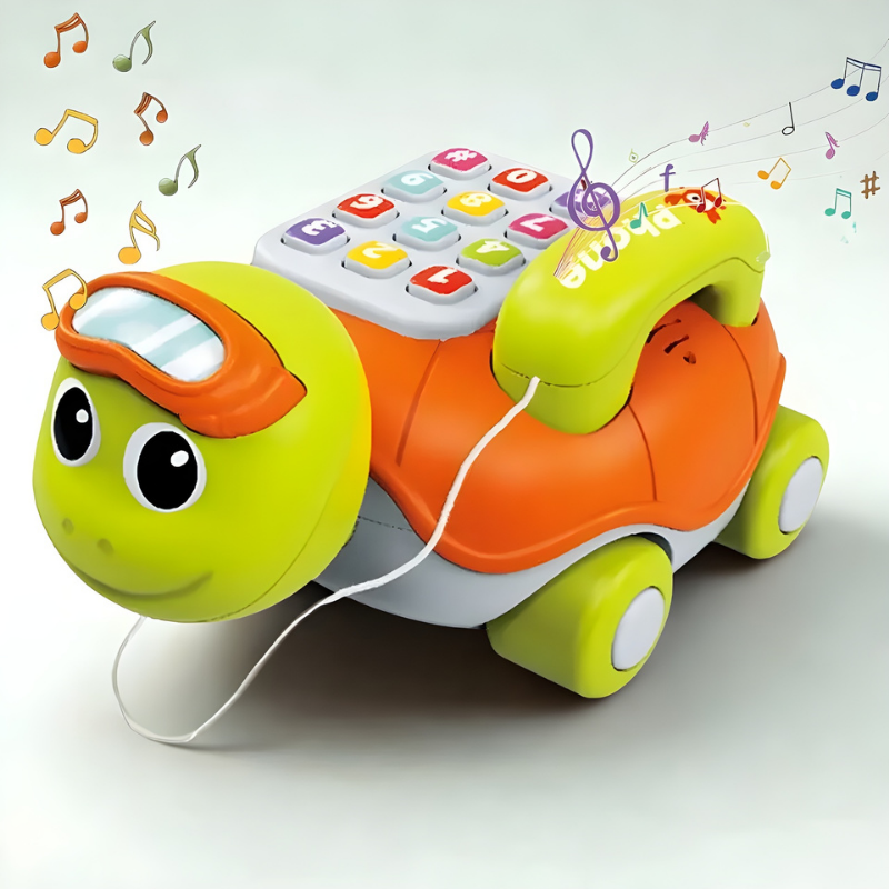 Musikalische Krabbel-Schildkröte mit Licht & Bewegung – Baby Spielzeug zur Förderung von Motorik, Sinneswahrnehmung & Krabbelspaß