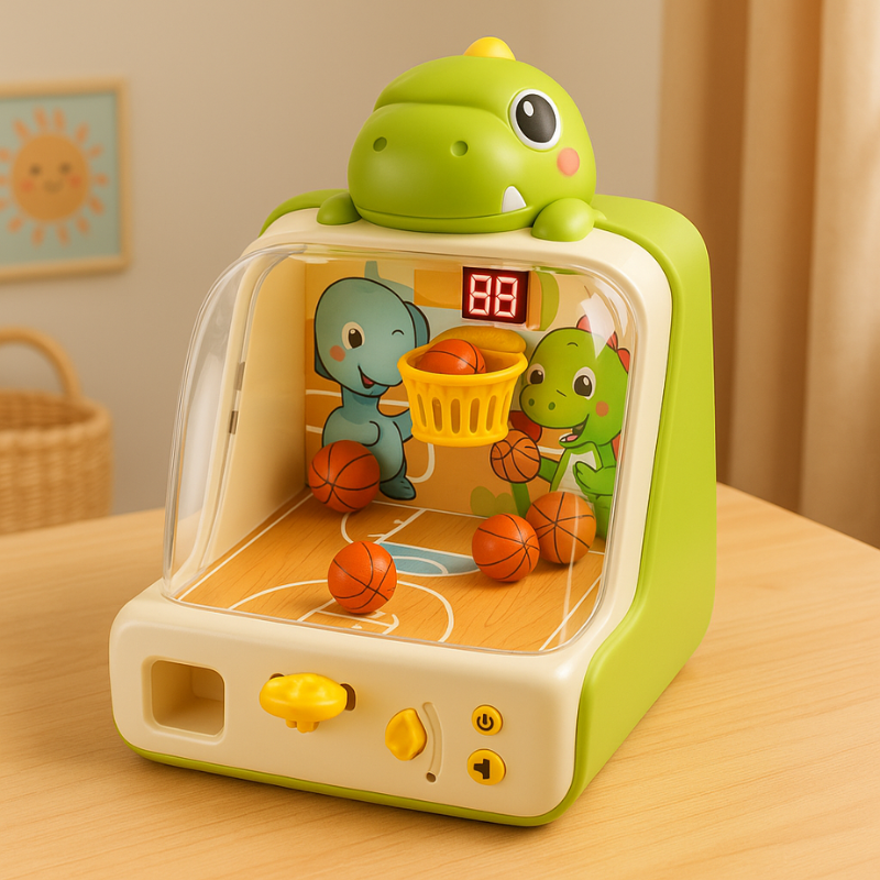 DinoKorb – Interaktives LED Basketballspiel | Dinosaurier Arcade für Kinder | Fördert Koordination & Familienspaß