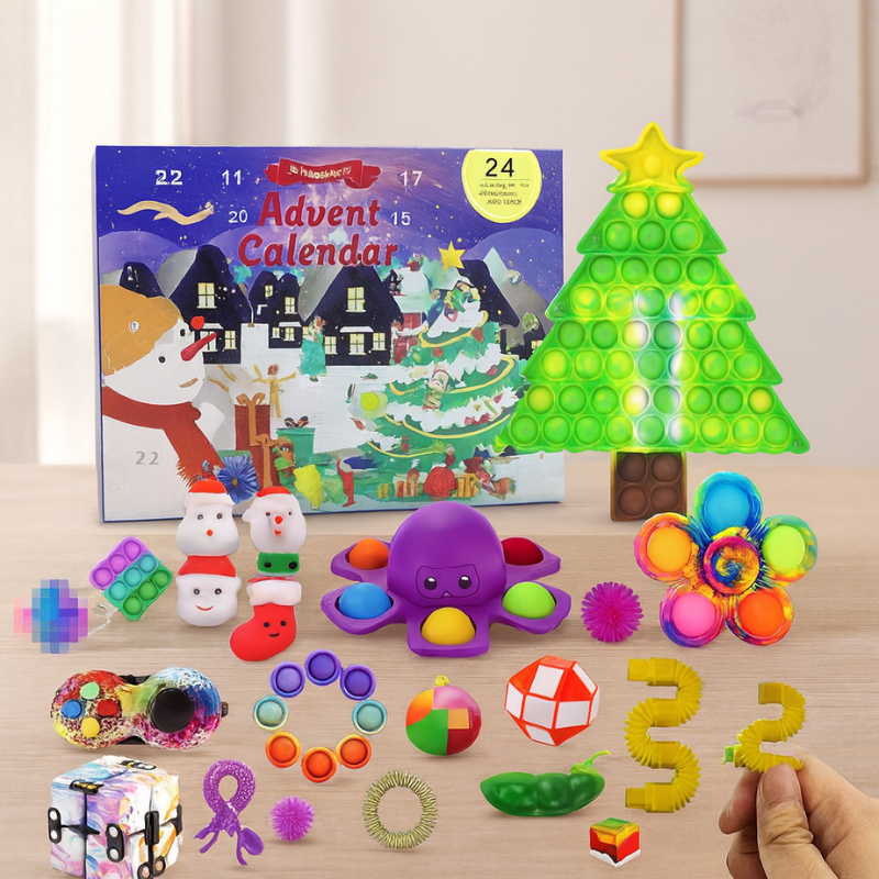 Sensorischer Adventskalender mit 24 Fidget-Spielzeugen – tägliche Entspannung & Spaß