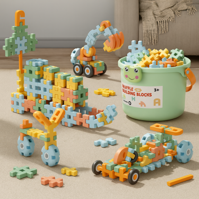 Großes Bausteine Set für Kinder – Lernspielzeug zur Förderung von Kreativität, Logik & Feinmotorik