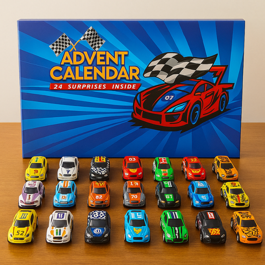 Adventskalender mit 24 Spielzeugautos für Kinder – tägliche Überraschung & festlicher Spielspaß | Rasante