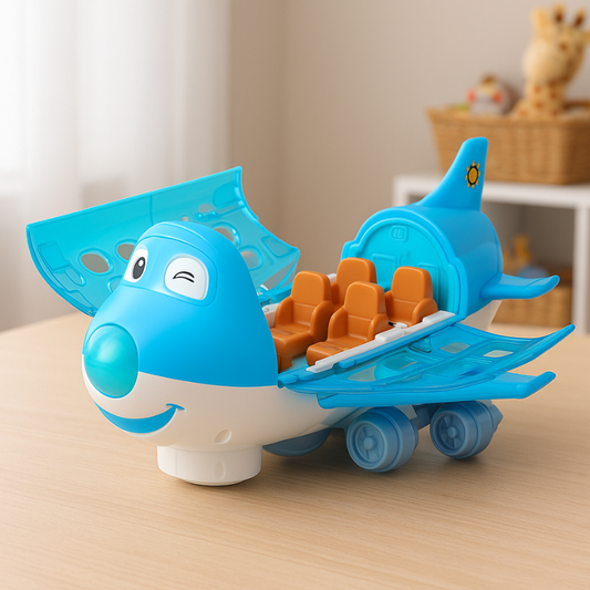 Elektrisches Flugzeug mit Licht- und Musikshow – interaktives Spielzeug für Kinder