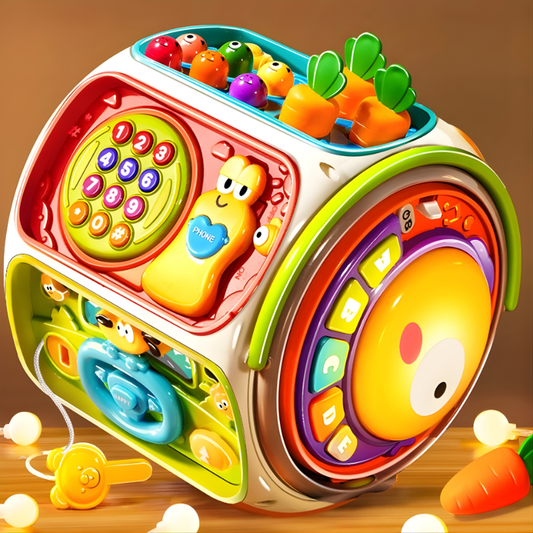 Interaktiver Lernwürfel mit Musik & Licht – fördert Motorik, Kreativität und frühes Lernen