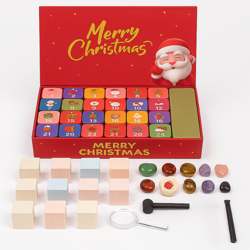 Kristall-Adventskalender für Kinder – tägliche Edelstein-Entdeckungen & Lernspaß