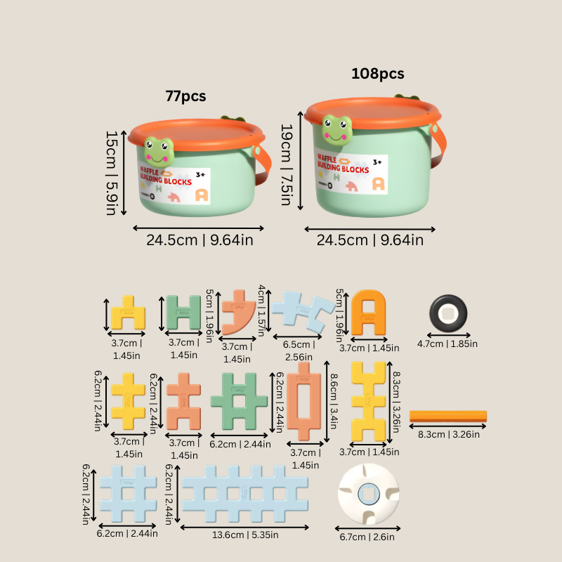 Großes Bausteine Set für Kinder – Lernspielzeug zur Förderung von Kreativität, Logik & Feinmotorik